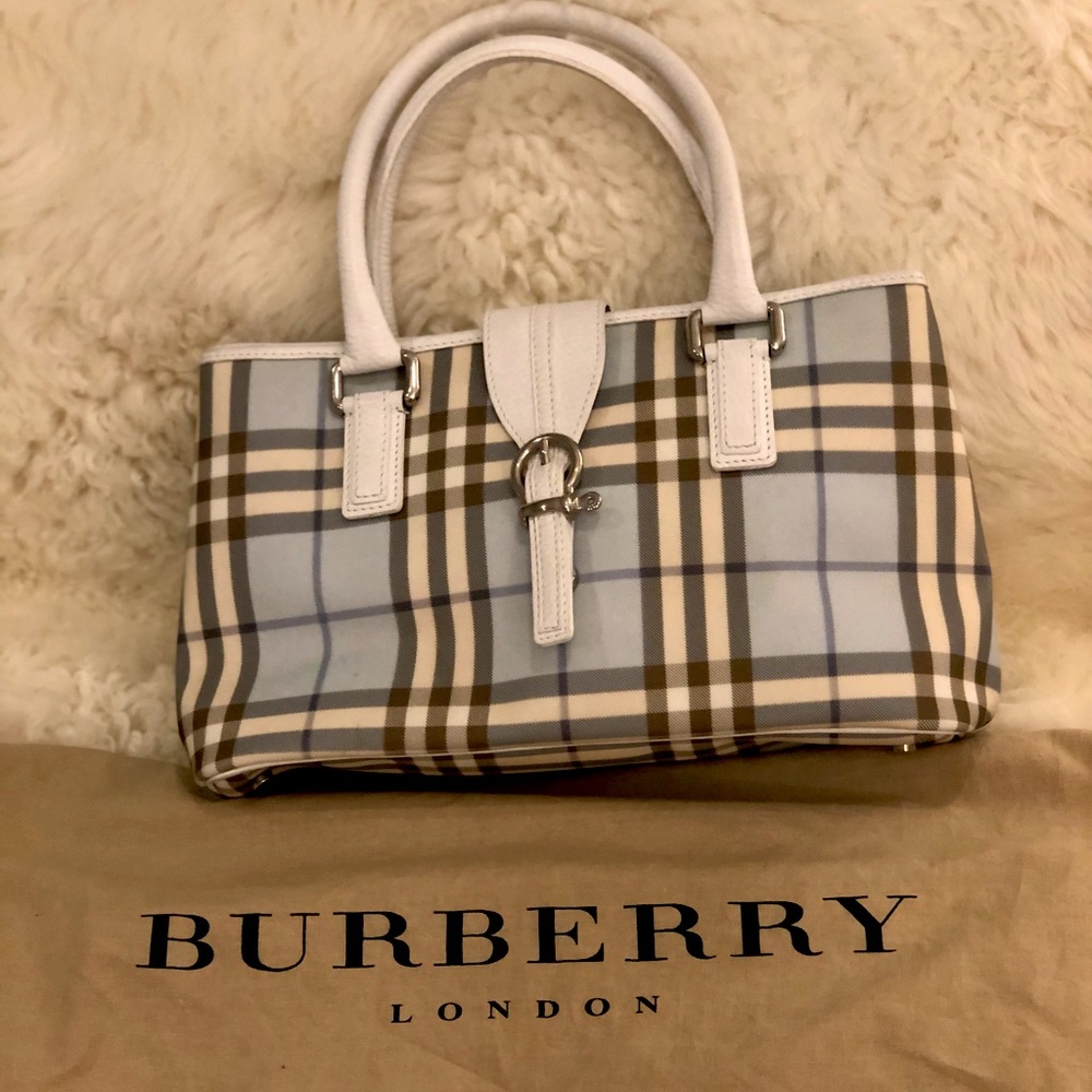 Authentic Burberry Light Blue Nova Check Bag